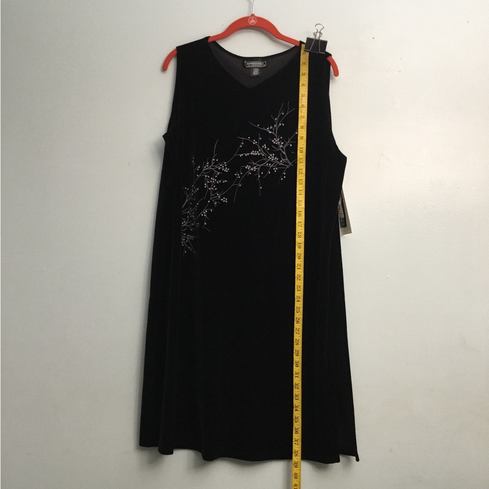 Impressions Black Sequin A-Line Midi Dress